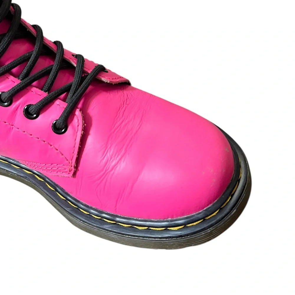 Dr. Martens Girls Romario Boathouse Pink Leather Lace Up Chunky Boot 2 Youth
